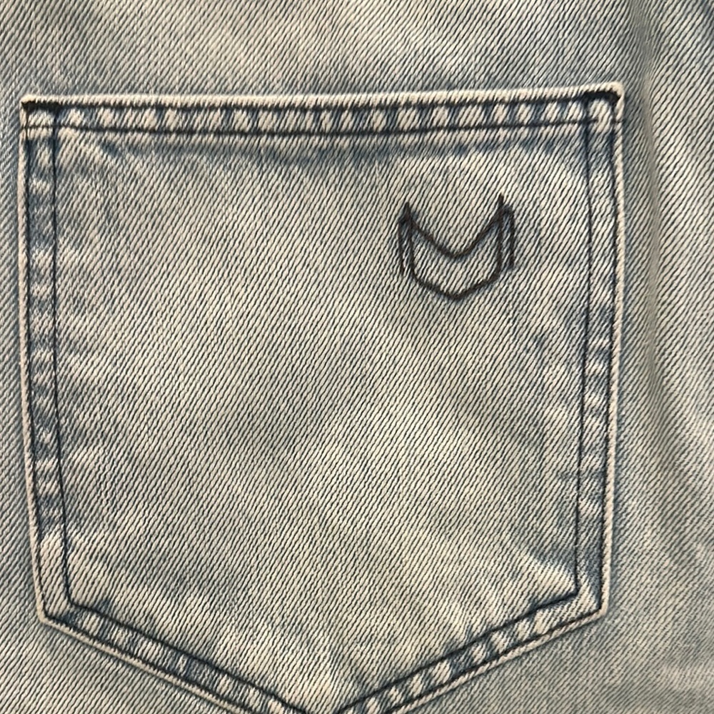 Show me your mumu blue Light Blue Denim Women's Shorts Arizona high waist NWOT - Picture 6 of 7